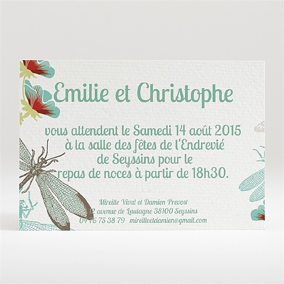 Carton d'invitation mariage La corbeille des mariés réf.N120217