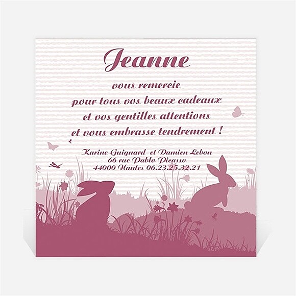 Remerciement naissance Rond animaux buccoliques réf.N300217