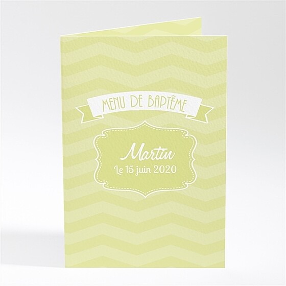 Menu baptême cadre motifs géométriques