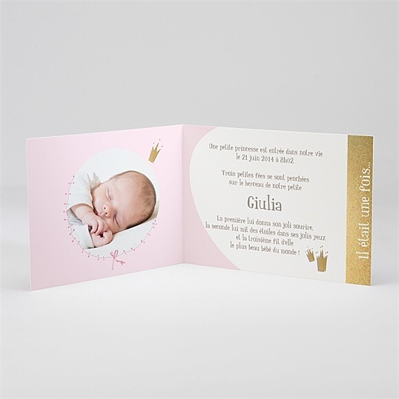 Faire-part naissance Annonce naissance Princesse