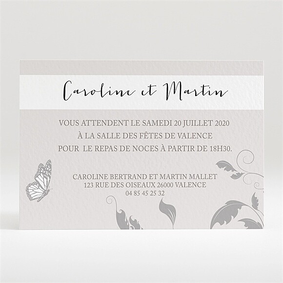 Carton d'invitation mariage Fleurs et élégance réf.N120226