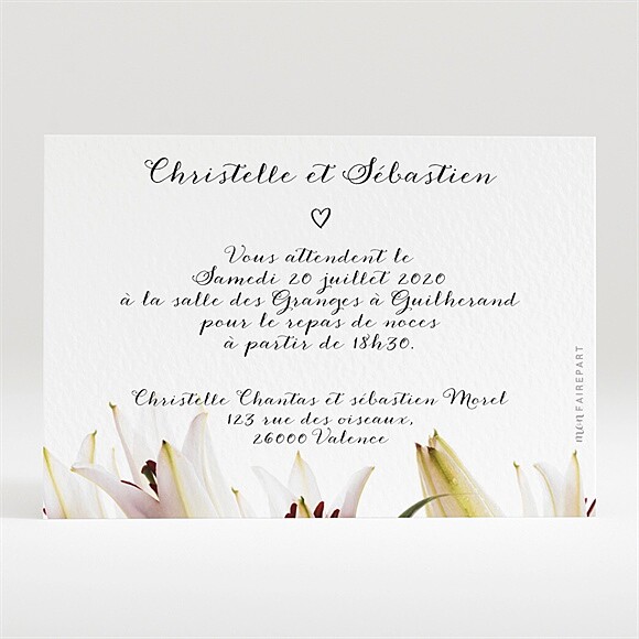 Carton d'invitation mariage Effet Surprise réf.N120268