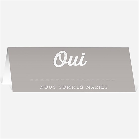 Marque-place mariage gris moderne