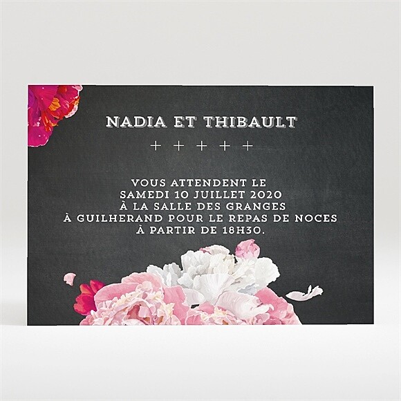 Carton d'invitation mariage Fleurs modernes réf.N120274