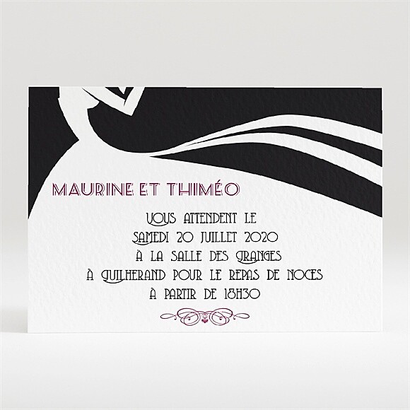Carton d'invitation mariage Contraste des couleurs réf.N120289