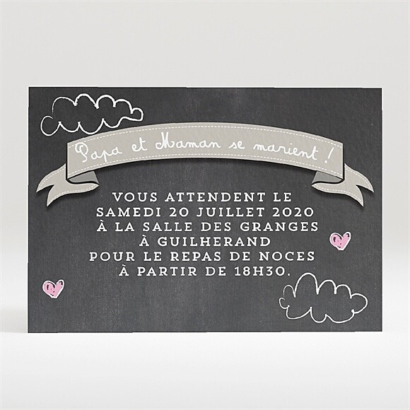 Carton d'invitation mariage Les enfants annoncent réf.N120303