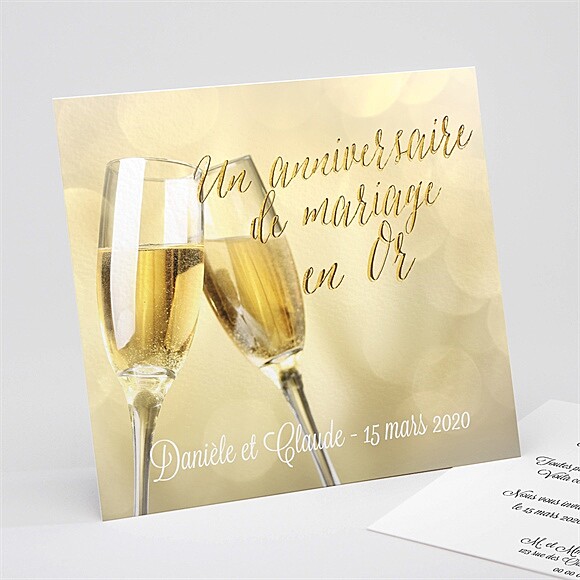 Invitation anniversaire de mariage Célébrons nos noces d'Or ! réf.N311131