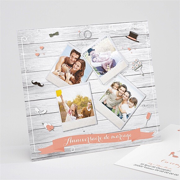 Invitation anniversaire de mariage Elegante carte anniversaire réf.N311136