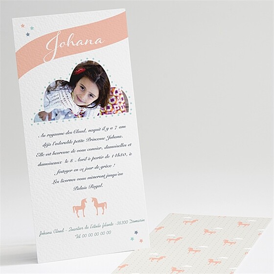Invitation anniversaire licornes et étoiles