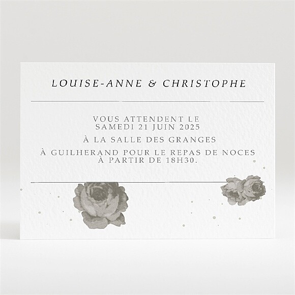Carton d'invitation mariage rétro chic vintage réf.N120308