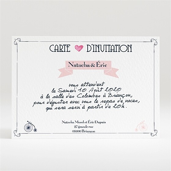 Carton d'invitation mariage symboles