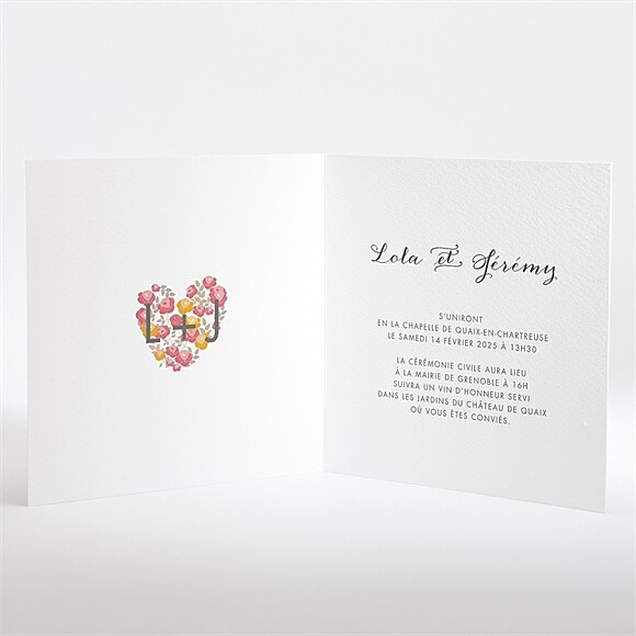CARTE MERCI COEUR EN FLEURS - Articles Religieux