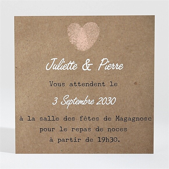 Carton d'invitation mariage Nos empreintes réf.N300671