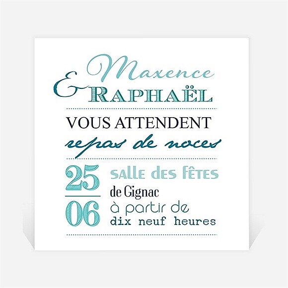 Carton d'invitation mariage Jeu de typographies réf.N300674