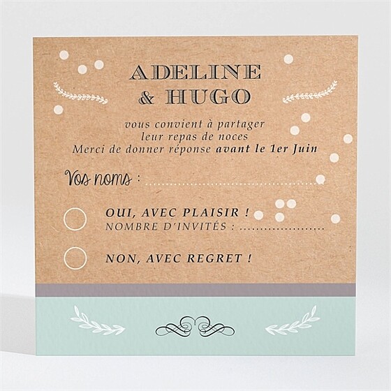 Carton réponse mariage petite cocotte