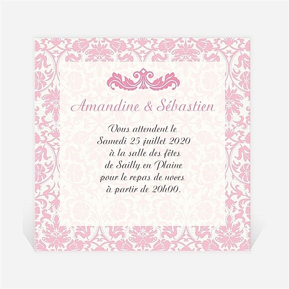 Carton d'invitation mariage Motifs baroques réf.N300710