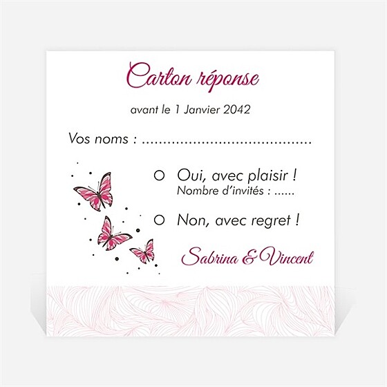 Carton réponse mariage notre métamorphose
