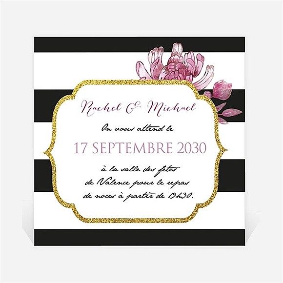Carton d'invitation mariage Original et baroque réf.N300822