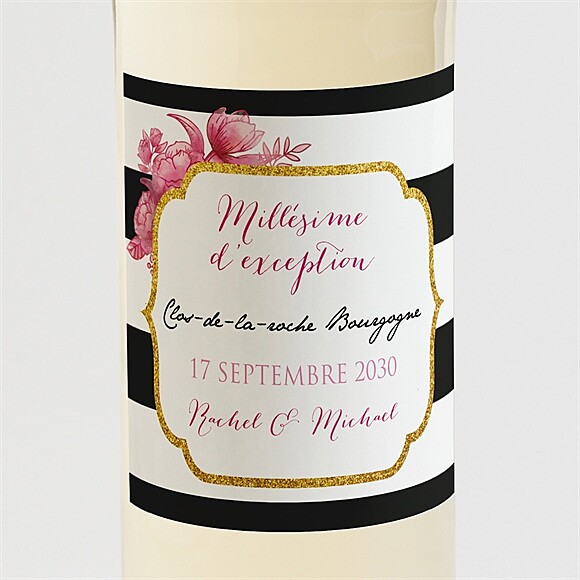 Etiquette de bouteille mariage Original et baroque réf.N300824