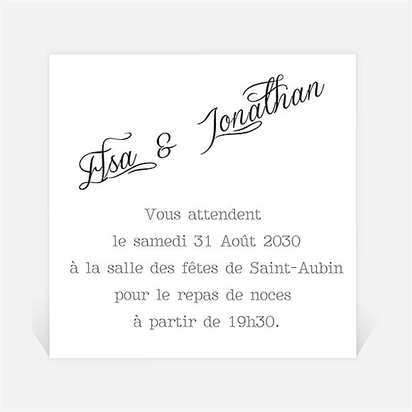 Carton d'invitation mariage Notre Volonté réf.N300825