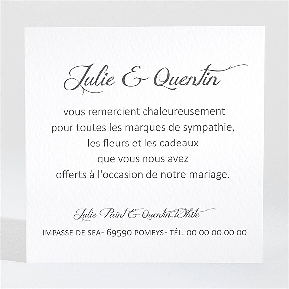 Dos de la carte