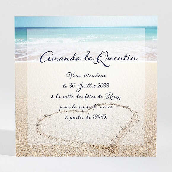 Carton d'invitation mariage Rêve de plage réf.N300885