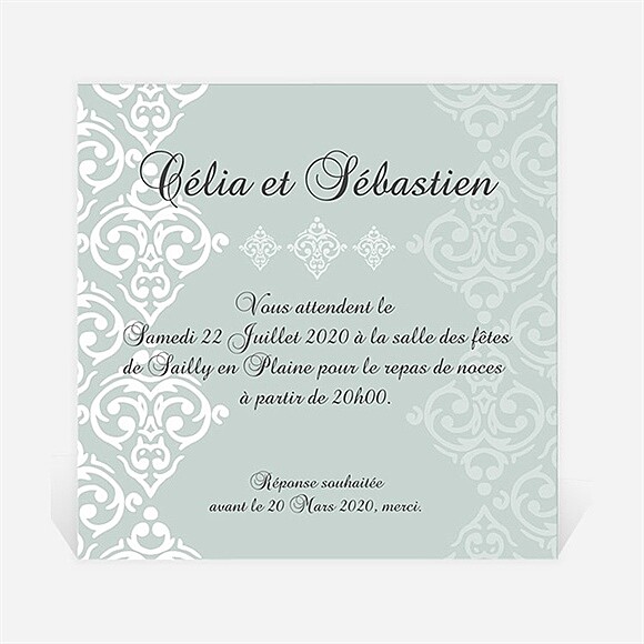 Carton d'invitation mariage Simple et raffiné réf.N300935