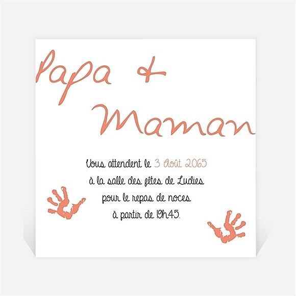 Carton d'invitation mariage Papa + Maman réf.N300968