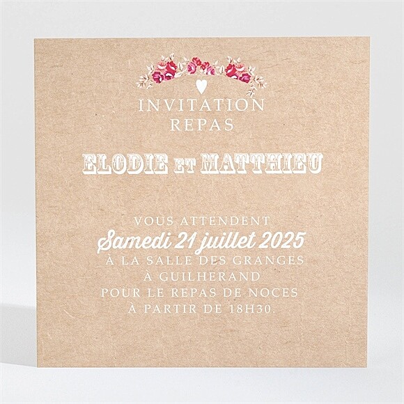 Carton d'invitation mariage A l'aventure ! réf.N300974
