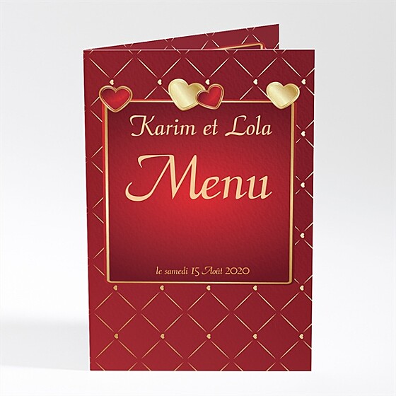 Menu mariage romantique et festif