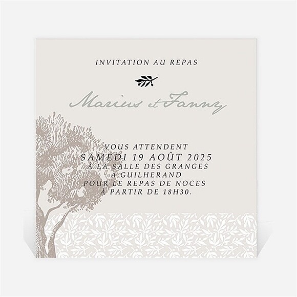 Carton d'invitation mariage Nature raffinée réf.N3001010