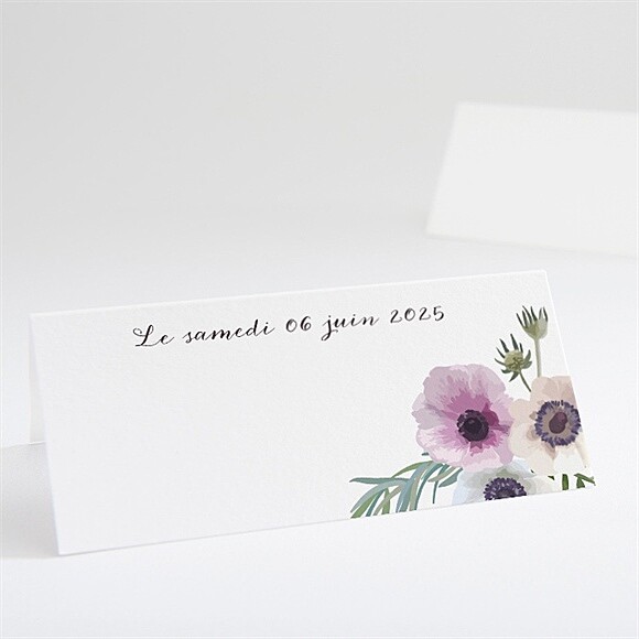 Marque-place mariage Couronne fleurs violettes réf.N440541