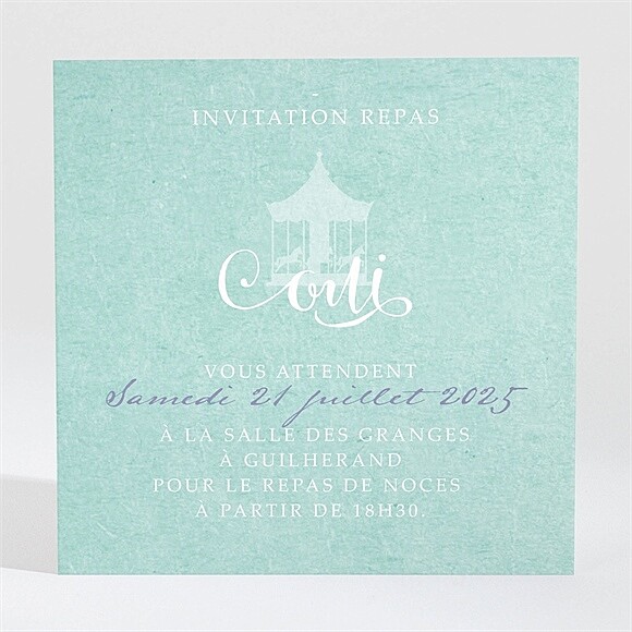 Carton d'invitation mariage Joli Manège vintage réf.N3001048