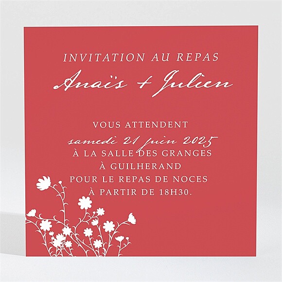 Carton d'invitation mariage Kraft et orange réf.N3001051