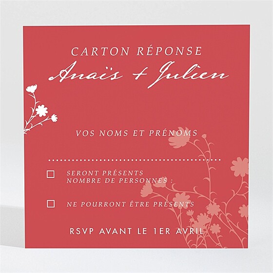 Carton réponse mariage kraft et orange