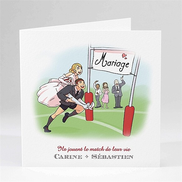 Faire-part mariage Humour et Rugby réf.N45150