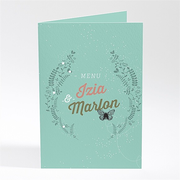 Menu mariage Papillons et printemps réf.N401738