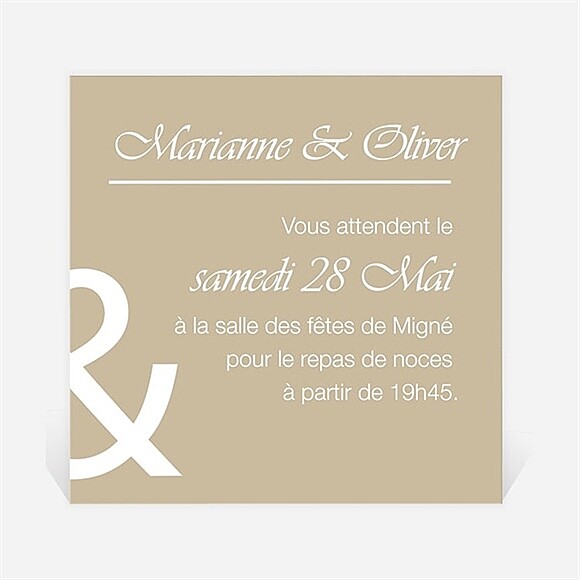 Carton d'invitation mariage Classique vintage réf.N300855