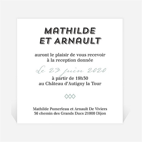 Carton d'invitation mariage Pop Art réf.N3001267