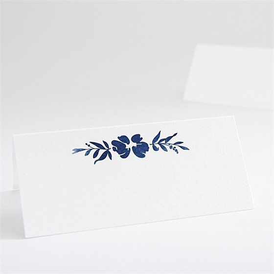Marque-place mariage aquarelle bleue