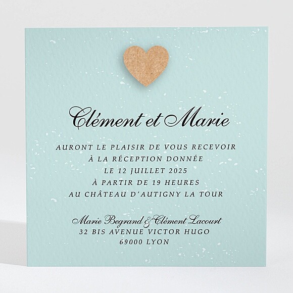 Carton d'invitation mariage Notre roman photo réf.N3001331