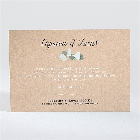 Dos de la carte