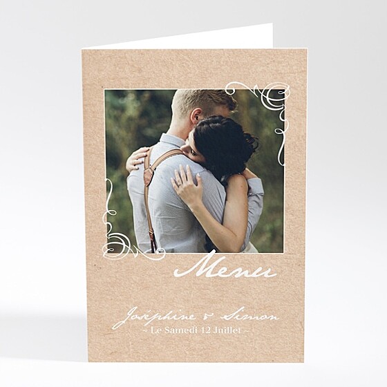 Menu mariage typo & kraft