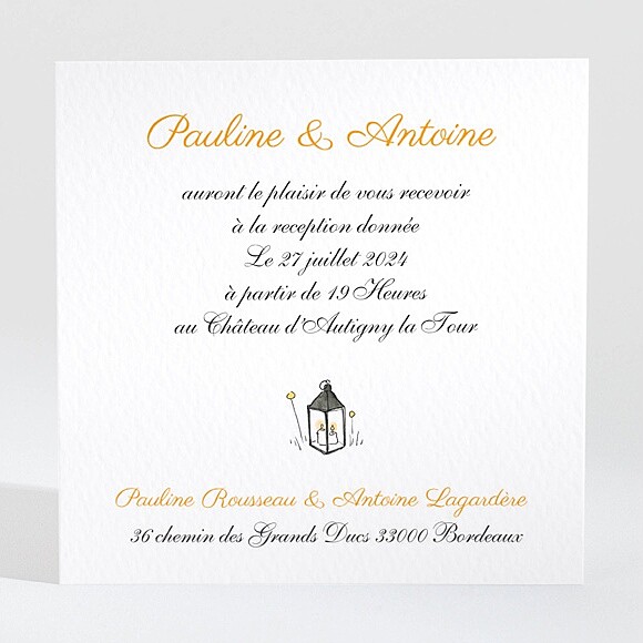 Carton d'invitation mariage Connivence réf.N3001418