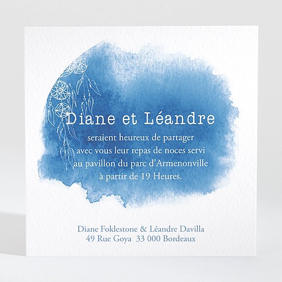 Carton d'invitation mariage Perle d'Aquarelle réf.N3001434