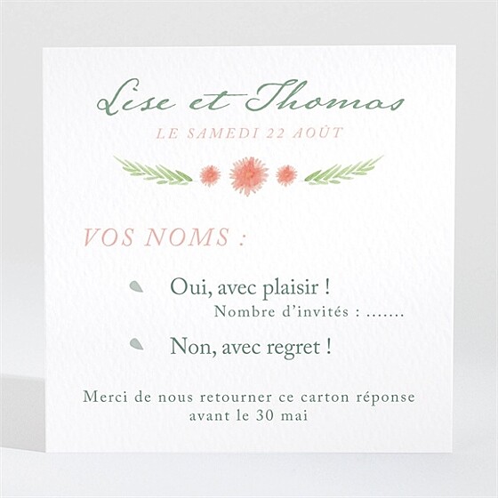 Carton réponse mariage bucolique