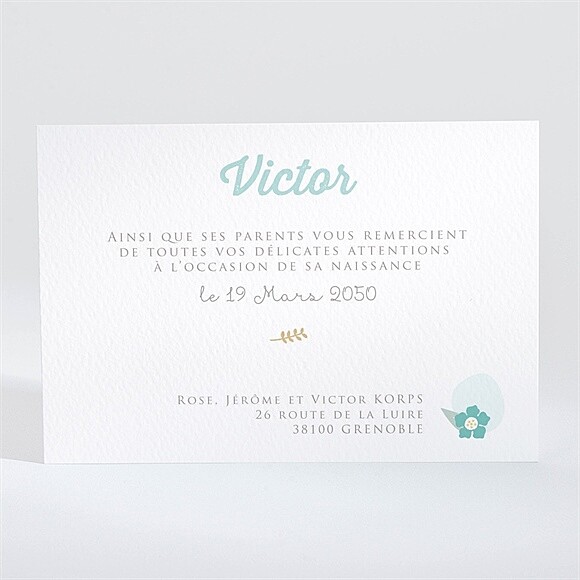 Dos de la carte