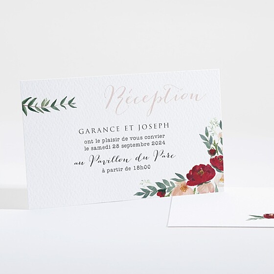 Carton d'invitation mariage jolis coquelicots
