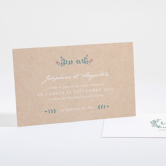 Carton d'invitation mariage kraft naturel
