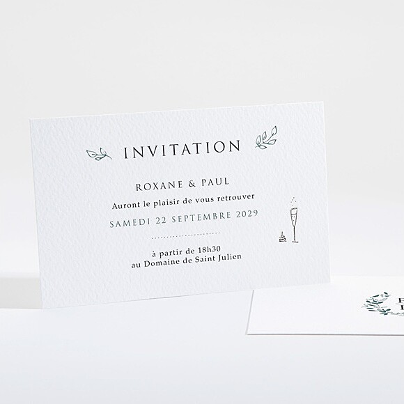 Carton d'invitation mariage Belle couronne réf.N16105